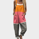Maximiliana | Dungarees with Colourblock Sunny Print