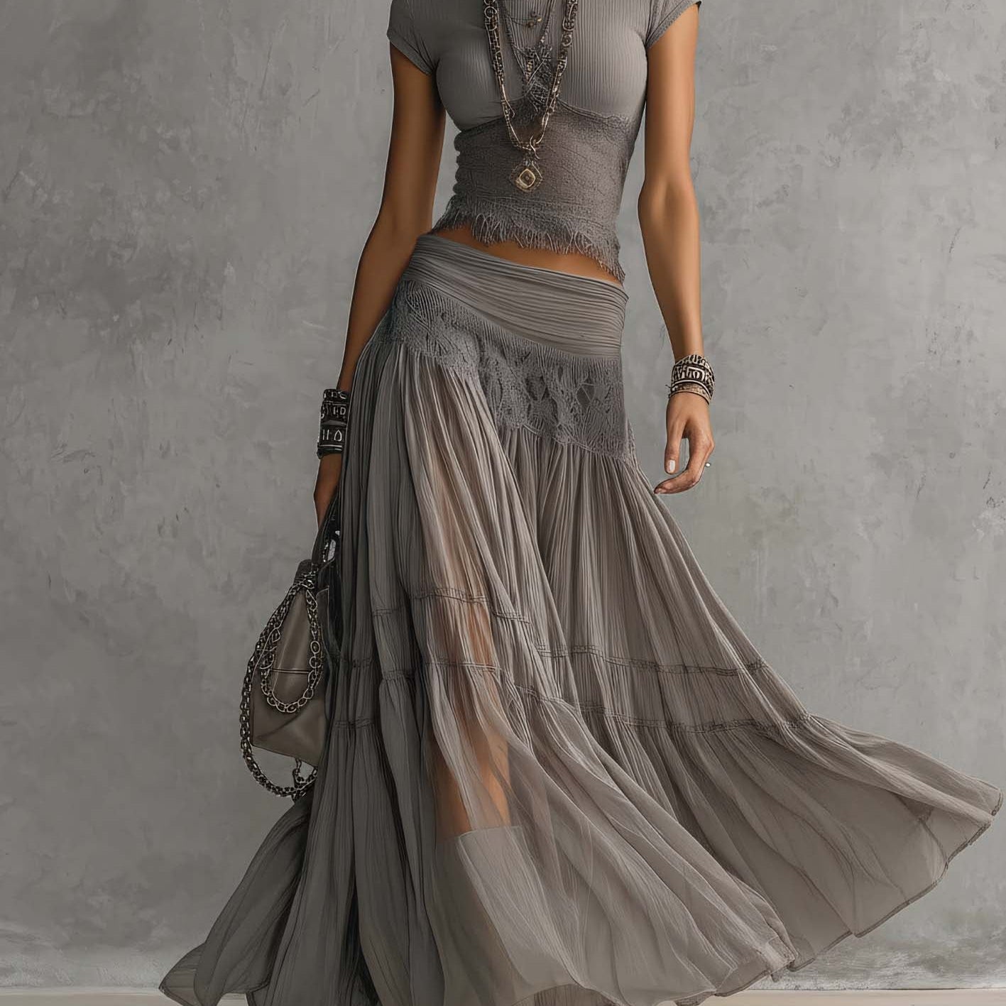 Paulina – grey lace slimming set