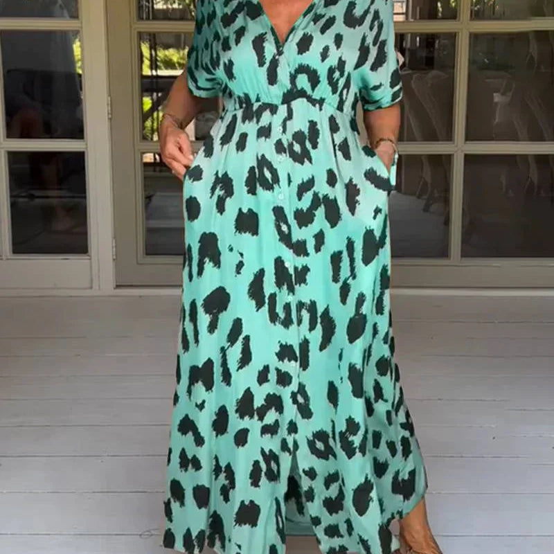Helga - Leopard Print Maxi Dress