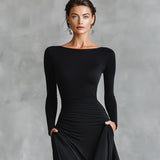 Rubi | Elegant Black Maxi Dress