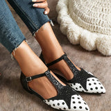 T-BAR BALLET FLATS WITH PATTERN