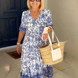 Rosetta - V-Neck Bohemian Maxi Dress