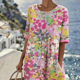 Elena | Loose and Lightweight Floral Midi Dress