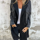 Marites - Denim and camel coat