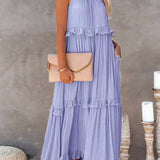 Ilona - Halterneck Dress With Ruffles and Maxi Pockets