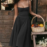 Nina - Sleeveless Corset Midi Dress
