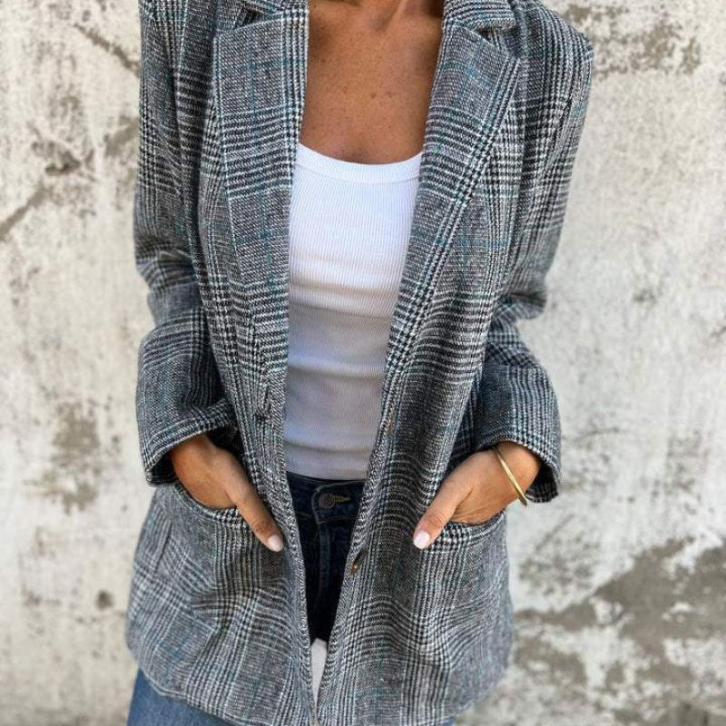 Abby - Classic Checkered Blazer