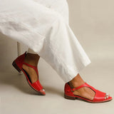 OPEN-TOE FLAT SANDAL WITH STRAP