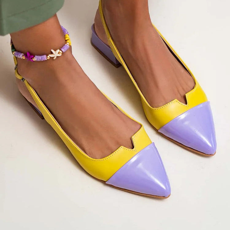 BELLARA - POINTED BALLET FLATS WITH BI-COLOR DETAIL