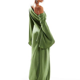 Asyntha™ | One-shoulder bell-sleeve maxi dress