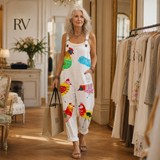 Leontine | Dungarees with Artistic Bird Print