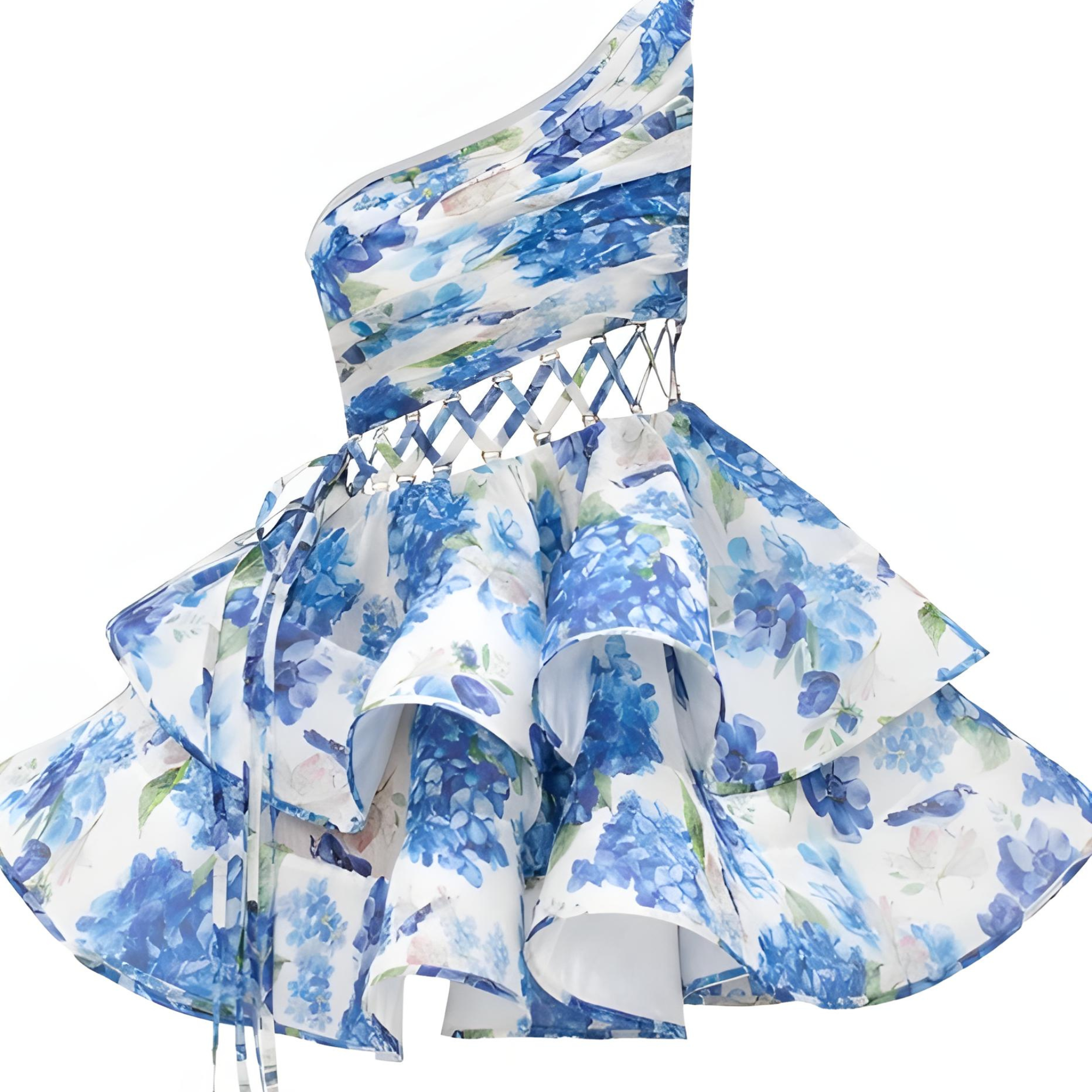 Daphne | Floral One Shoulder Mini Dress