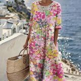 Elena | Loose and Lightweight Floral Midi Dress