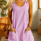 Terri - Striped Mini Dress With Pockets