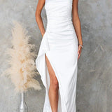 Inez - Elegant One Shoulder Maxi Dress