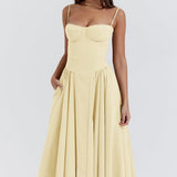 Nina - Sleeveless Corset Midi Dress