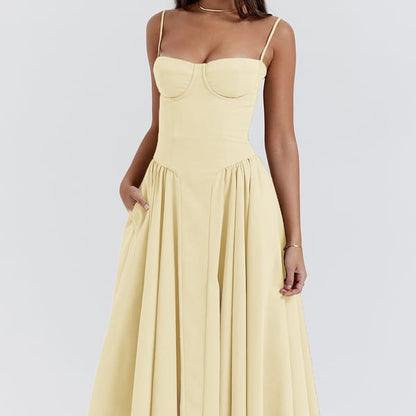 Nina - Sleeveless Corset Midi Dress