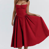 Nina - Sleeveless Corset Midi Dress