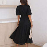Bethany - Puff Sleeves Maxi Dress
