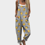 Zenobia | Dungarees with Playful Cockerel Print