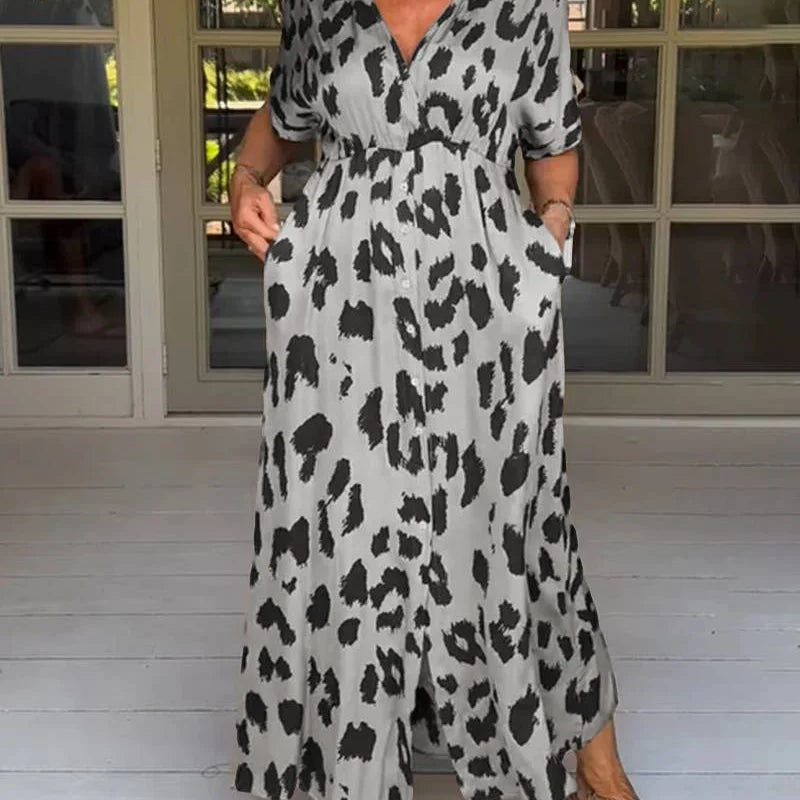 Helga - Leopard Print Maxi Dress