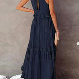 Ilona - Halterneck Dress With Ruffles and Maxi Pockets