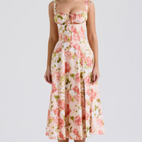 AURORA - LACE-UP CORSET MIDI DRESS