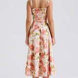 AURORA - LACE-UP CORSET MIDI DRESS
