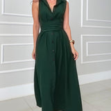 Romaine - Elegant Midi Dress with Belly Coverage