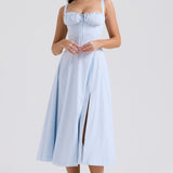 AURORA - LACE-UP CORSET MIDI DRESS