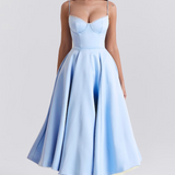 Luce - Satin Tulle Midi Dress