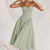 Nina - Sleeveless Corset Midi Dress