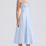 AURORA - LACE-UP CORSET MIDI DRESS