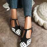 T-BAR BALLET FLATS WITH PATTERN