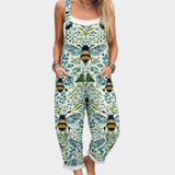 Lioba | Dungarees with Botanical Bee Print