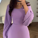 Aiah - Elegant Knitted Maxi Dress
