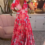 Isabeau - Comfortable Maxi Dress with V-Neck and Pockets