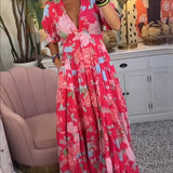 Isabeau - Comfortable Maxi Dress with V-Neck and Pockets