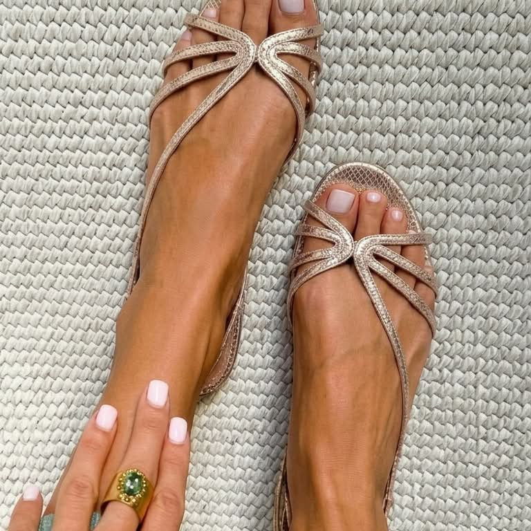 Ginevra | Golden Sandals Summer Elegance