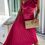 Lizbeth -  Flower Shoulder Maxi Dress