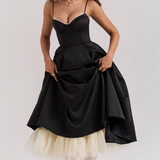 Luce - Satin Tulle Midi Dress