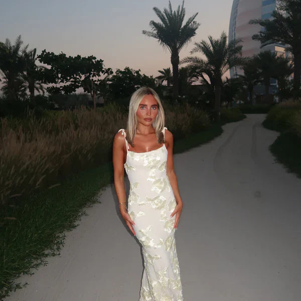 LILY - Floral Maxi Dress With Adjustable Straps