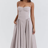 Nina - Sleeveless Corset Midi Dress