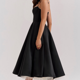 Luce - Satin Tulle Midi Dress