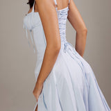 AURORA - LACE-UP CORSET MIDI DRESS