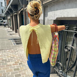 Amy | Cardigan Knitted Backless Top