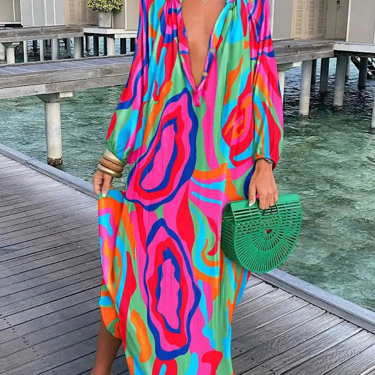Bea - V Neck Maxi Dress