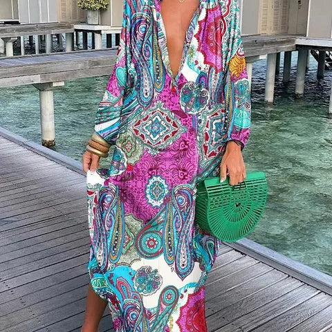 Bea - V Neck Maxi Dress