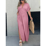 Gisella - V-neck Slit Maxi Dress