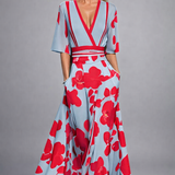 Elisa - Elegant Wrap Maxi Dress with Flowers